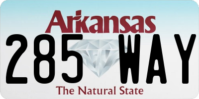 AR license plate 285WAY