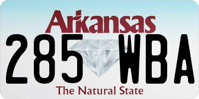 AR license plate 285WBA