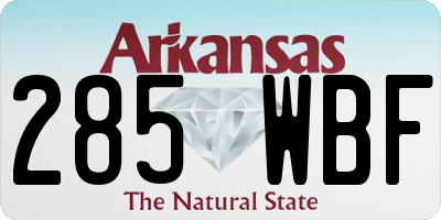 AR license plate 285WBF