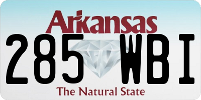 AR license plate 285WBI