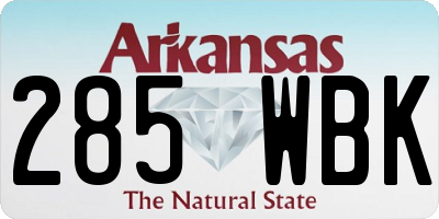 AR license plate 285WBK