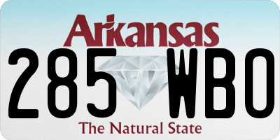 AR license plate 285WBO