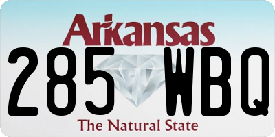 AR license plate 285WBQ