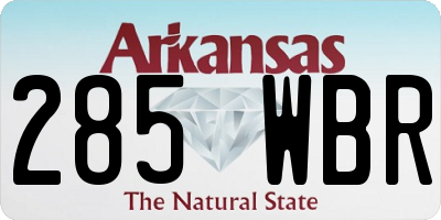 AR license plate 285WBR
