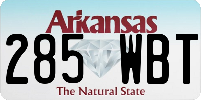 AR license plate 285WBT