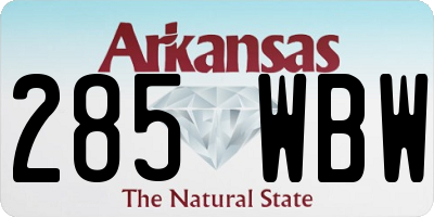 AR license plate 285WBW