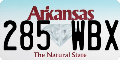 AR license plate 285WBX