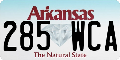 AR license plate 285WCA