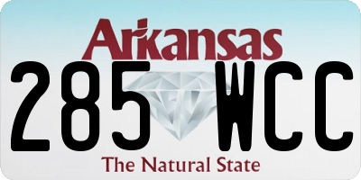 AR license plate 285WCC