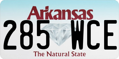 AR license plate 285WCE