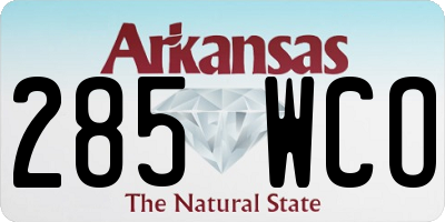AR license plate 285WCO
