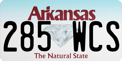 AR license plate 285WCS