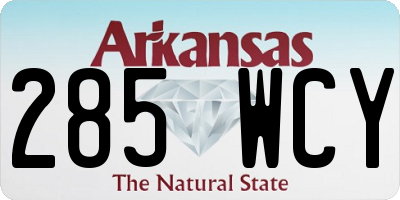 AR license plate 285WCY