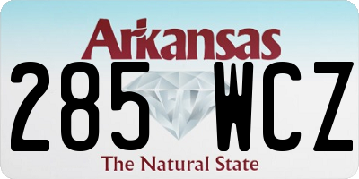 AR license plate 285WCZ