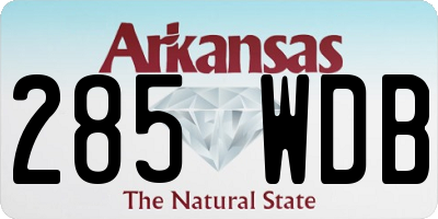 AR license plate 285WDB
