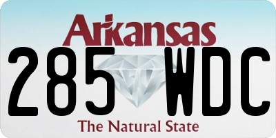 AR license plate 285WDC
