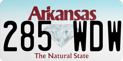 AR license plate 285WDW