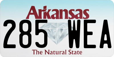AR license plate 285WEA