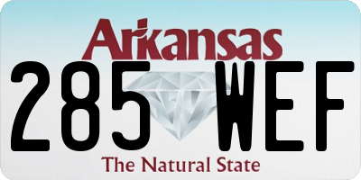 AR license plate 285WEF