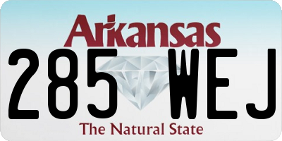 AR license plate 285WEJ