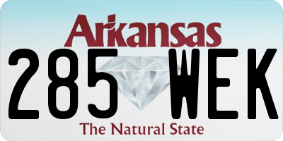 AR license plate 285WEK