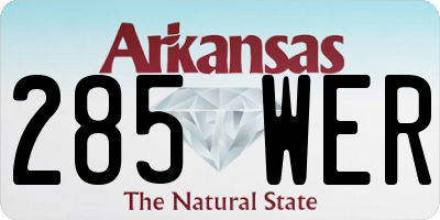 AR license plate 285WER