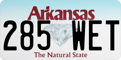 AR license plate 285WET