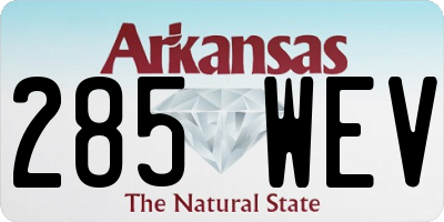 AR license plate 285WEV