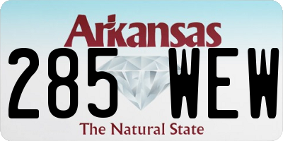 AR license plate 285WEW