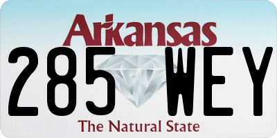 AR license plate 285WEY