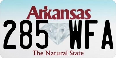 AR license plate 285WFA