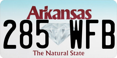 AR license plate 285WFB