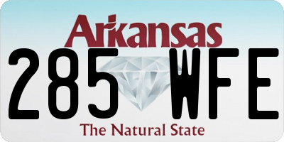 AR license plate 285WFE