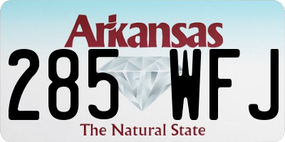 AR license plate 285WFJ