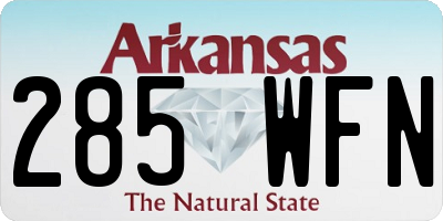 AR license plate 285WFN