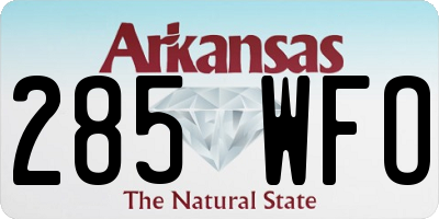 AR license plate 285WFO