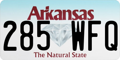 AR license plate 285WFQ