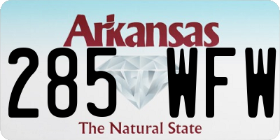 AR license plate 285WFW