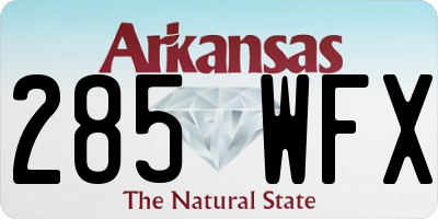 AR license plate 285WFX