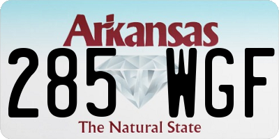 AR license plate 285WGF