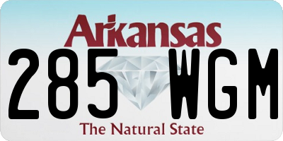AR license plate 285WGM