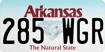 AR license plate 285WGR