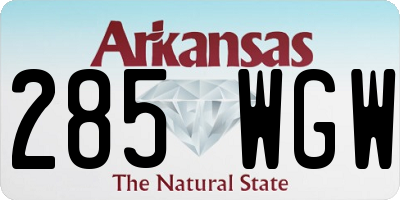 AR license plate 285WGW
