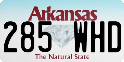 AR license plate 285WHD