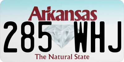 AR license plate 285WHJ