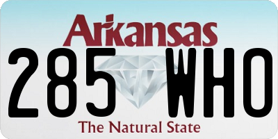 AR license plate 285WHO