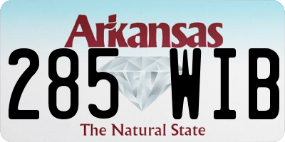 AR license plate 285WIB