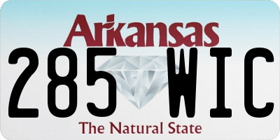 AR license plate 285WIC
