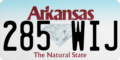 AR license plate 285WIJ