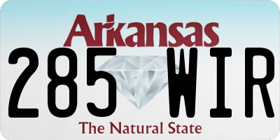AR license plate 285WIR